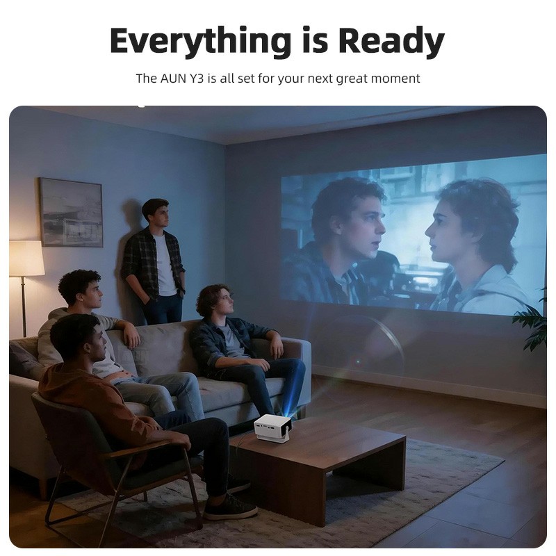 AUN Y3 Projector Portable Home - Home Cinema Cabasse review and price