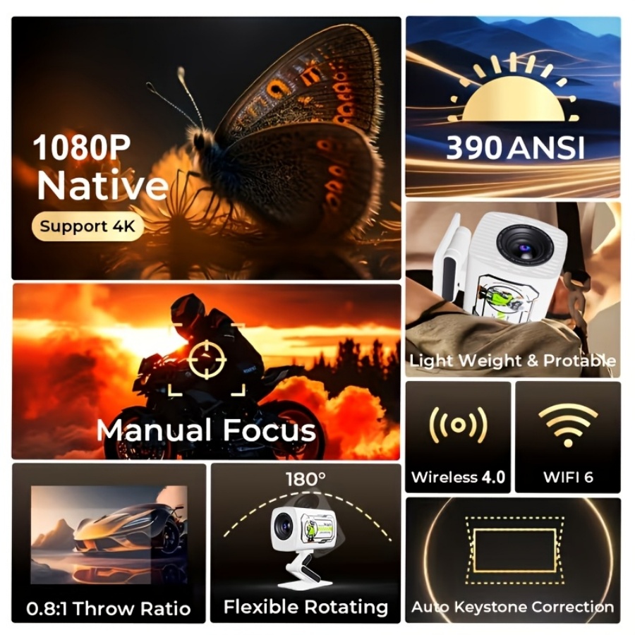 2026 New 1080P Projector Porta - Home Cinema Mini review and price